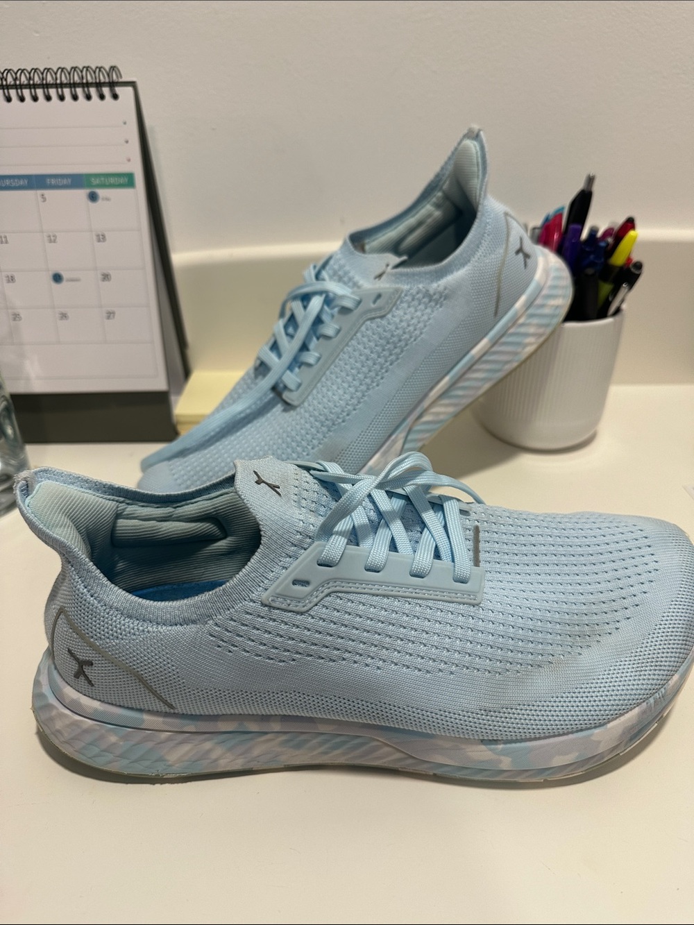 Flux Light Blue Athletic Knit Sneakers 062